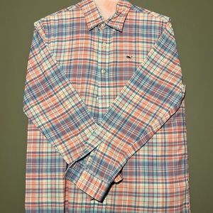 Vineyard Vines Men’s Pink/Blue Button Down Shirt